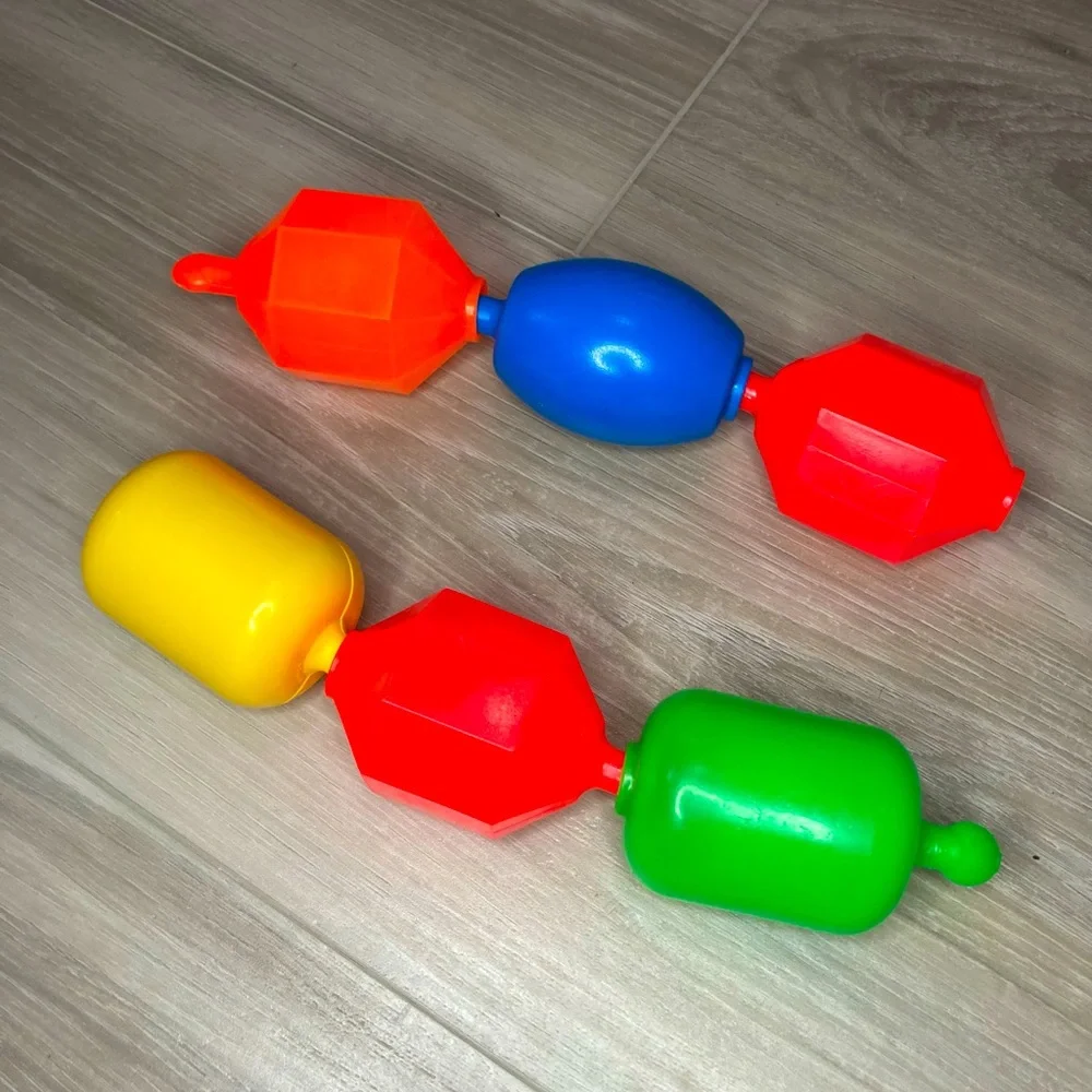 Fisher Price Mattel Snap Lock Pop Bead Toys Six Vintage Retro Primary Colors
